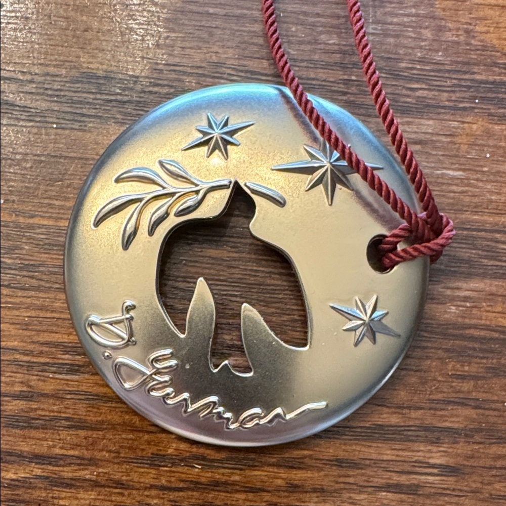 David Yurman Silver Pendant with Red Cord